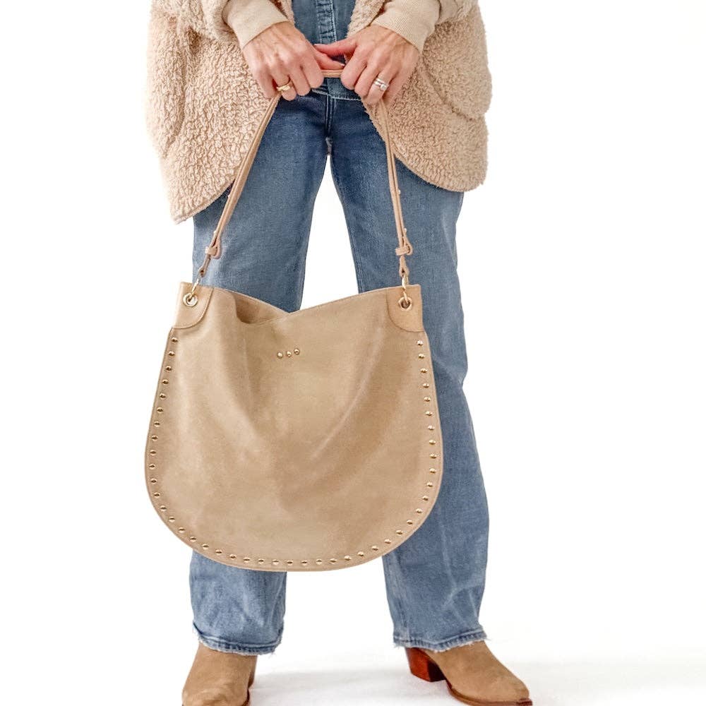 Rosalie Rivet Suede Hobo Bag - PREORDER