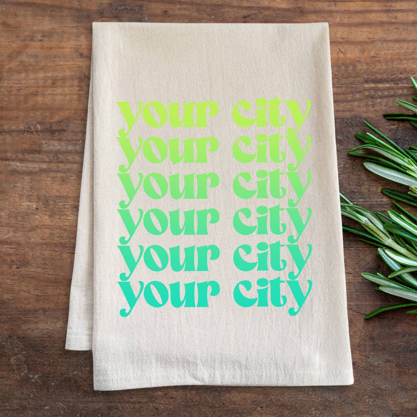 Milwaukee, Ombre - Oatmeal Kitchen Towels