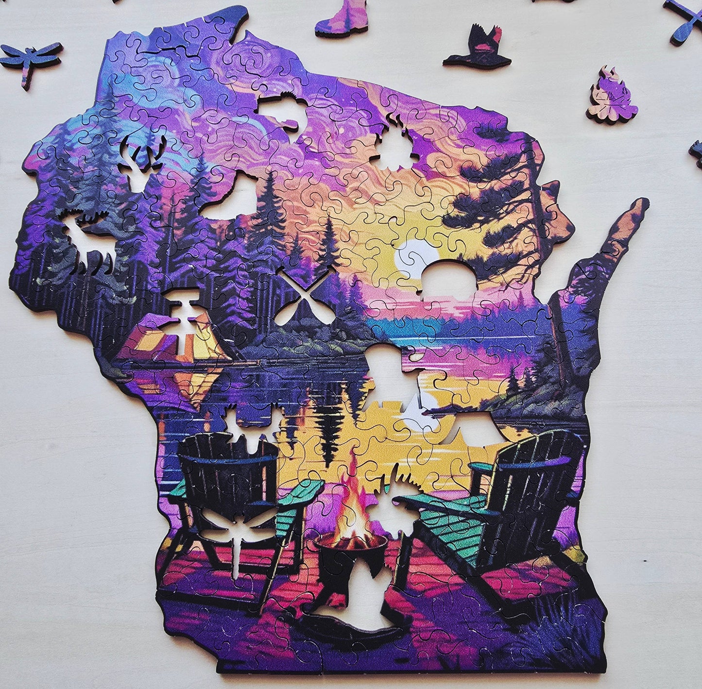 Wisconsin state wooden puzzle