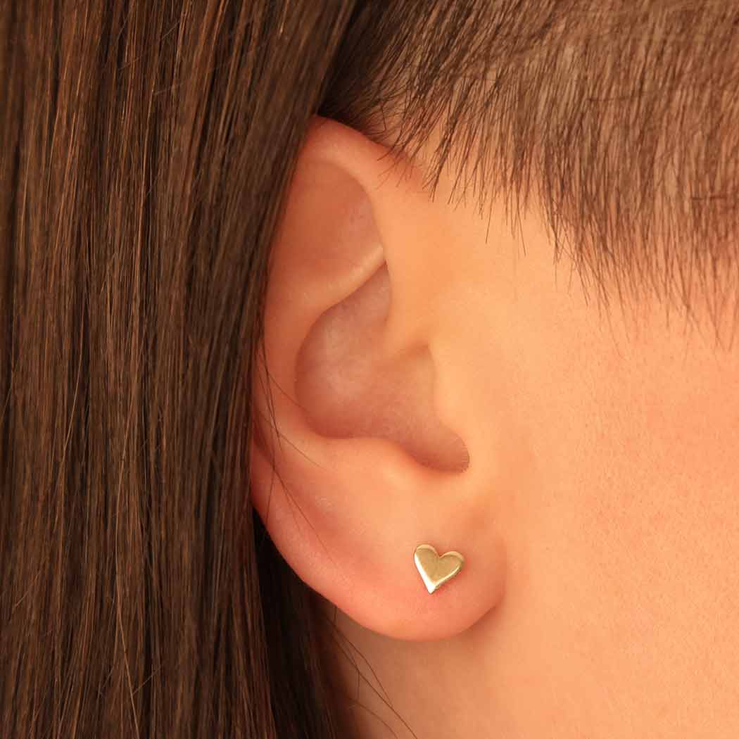 Bronze Heart Earrings 5mm