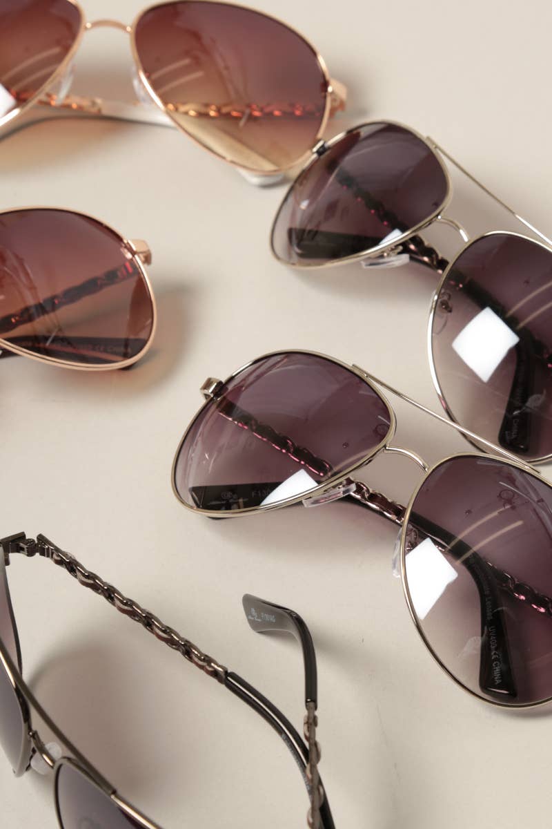 Chain Detail Aviator Sunglasses
