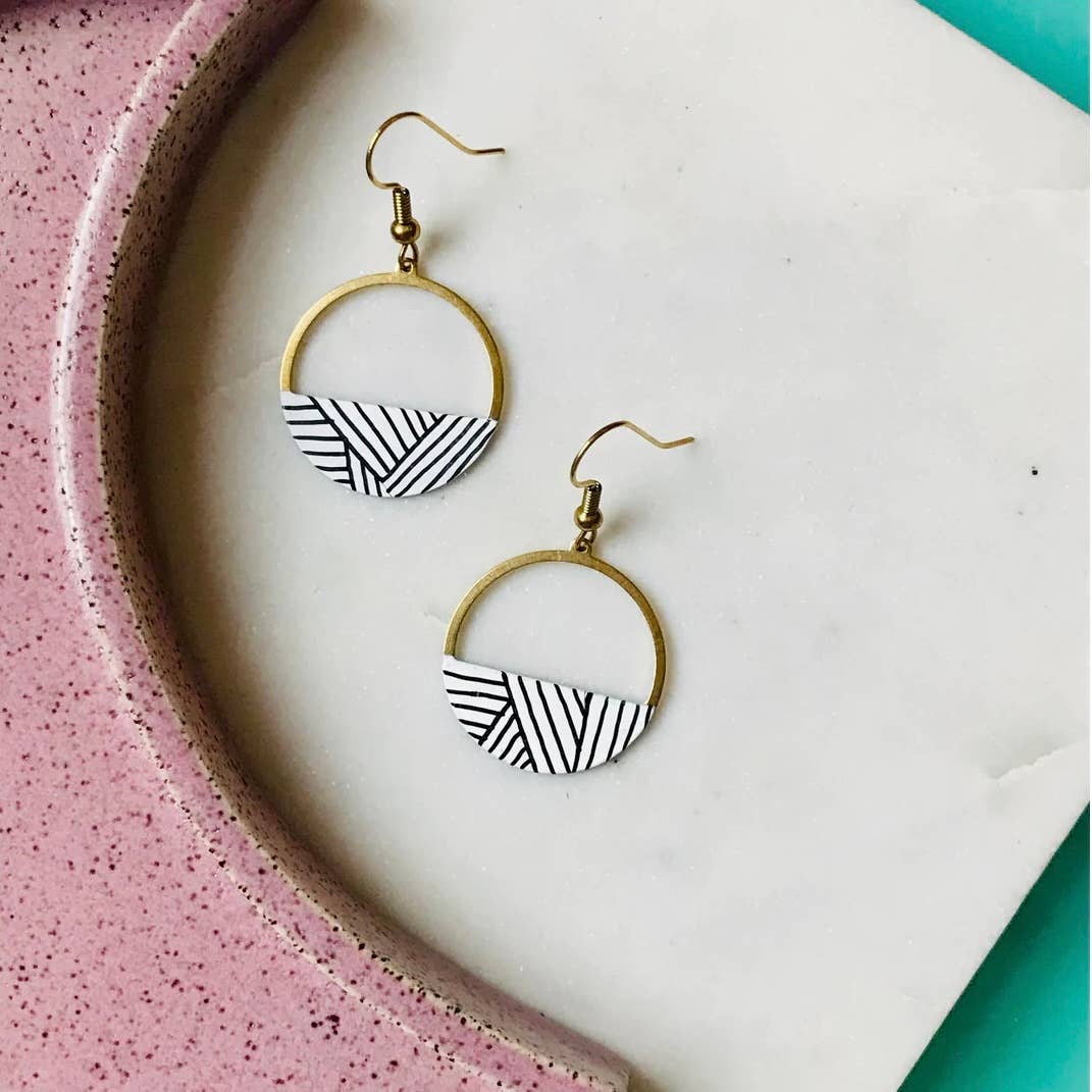Crescent Hoop Earrings-Assorted Styles