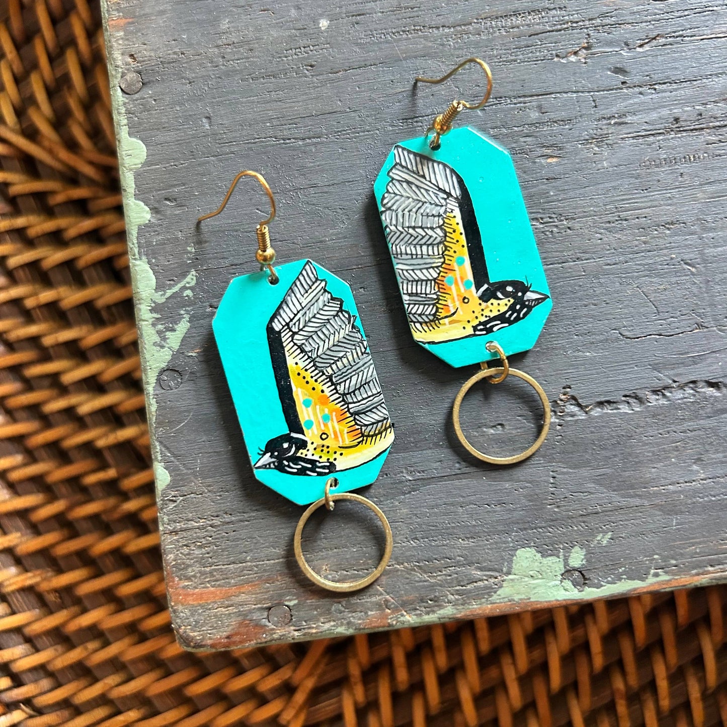 One-of-a-Kind Earrings: Chickadee