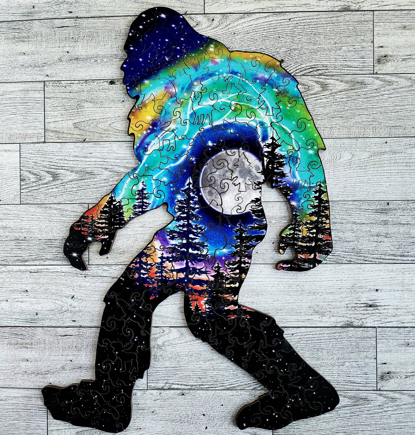 Sasquatch shape wooden puzzle