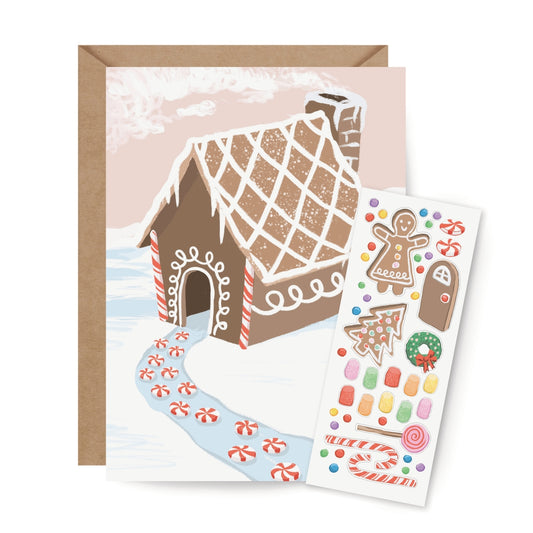 Sticker Scene Card - Gingerbread House