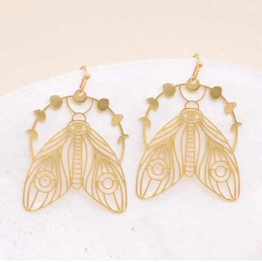 Spiritual Nights Lunar Moth Earrings