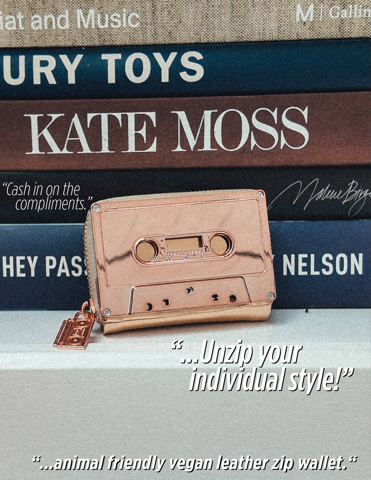 Rose 80's Retro Cassette Tape Wallet