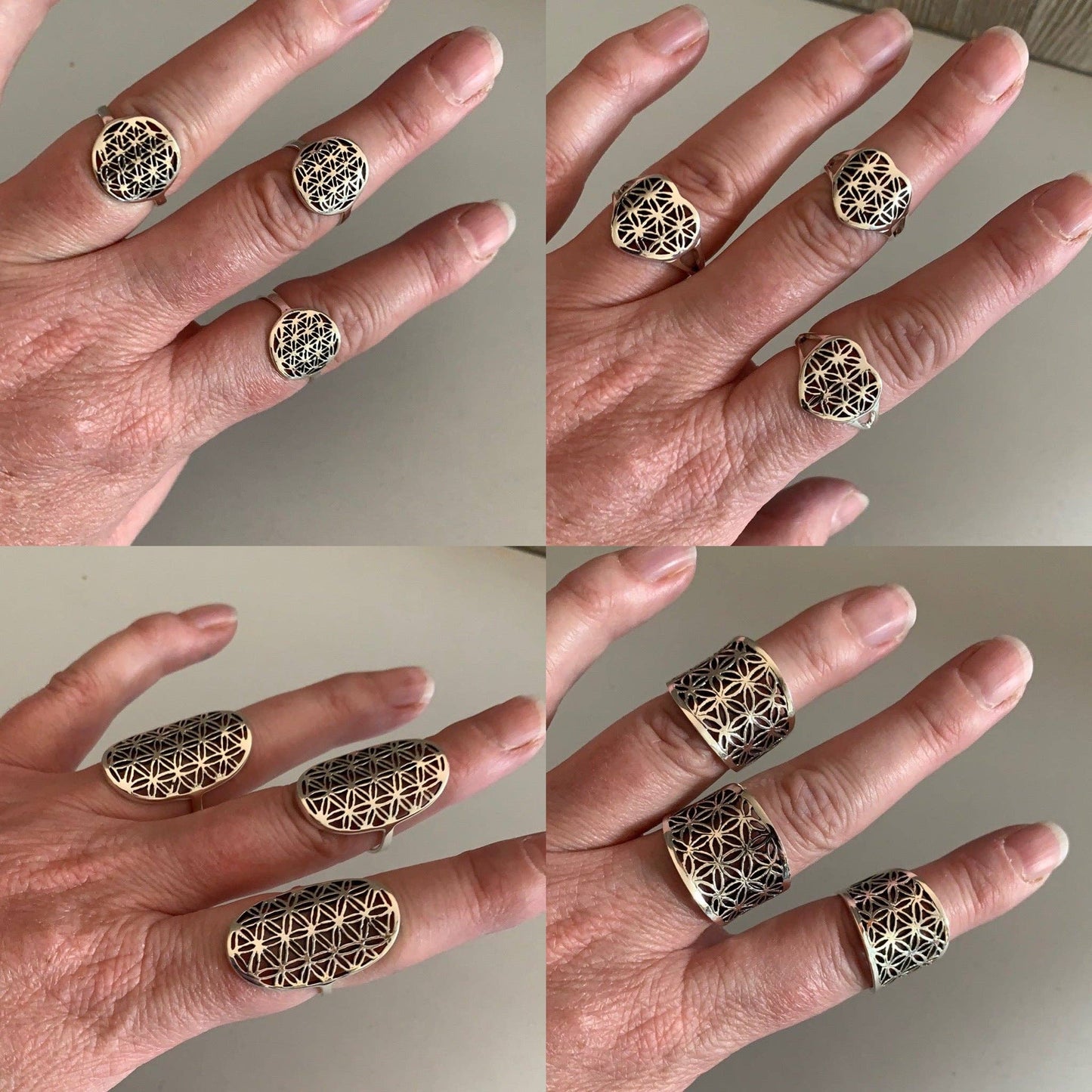 Sterling Silver Flower of Life Rings