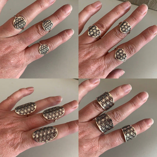 Sterling Silver Flower of Life Rings