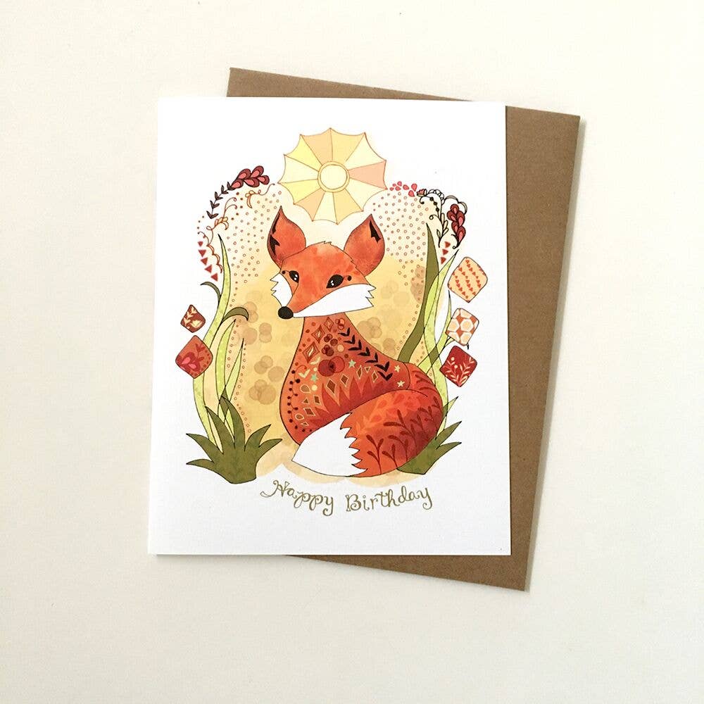 Fox Sun Birthday Card