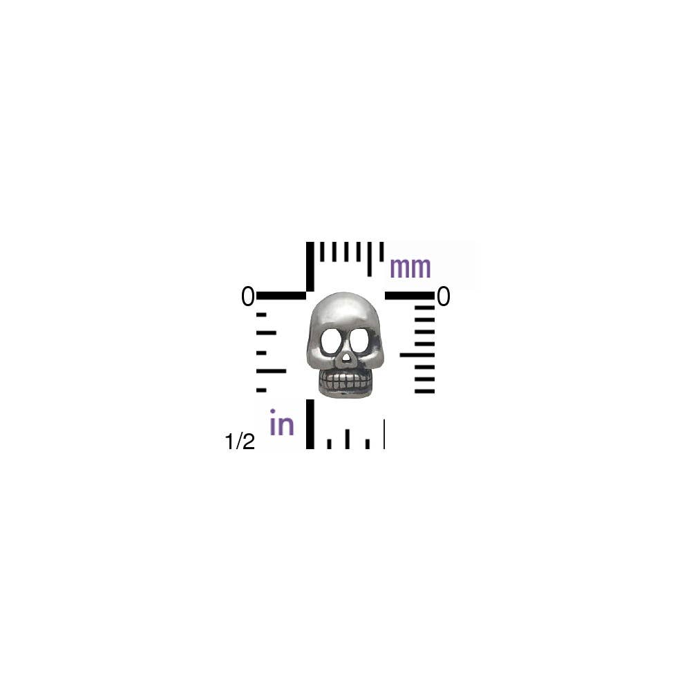 Sterling Silver Skull Post Earring 9x6mm