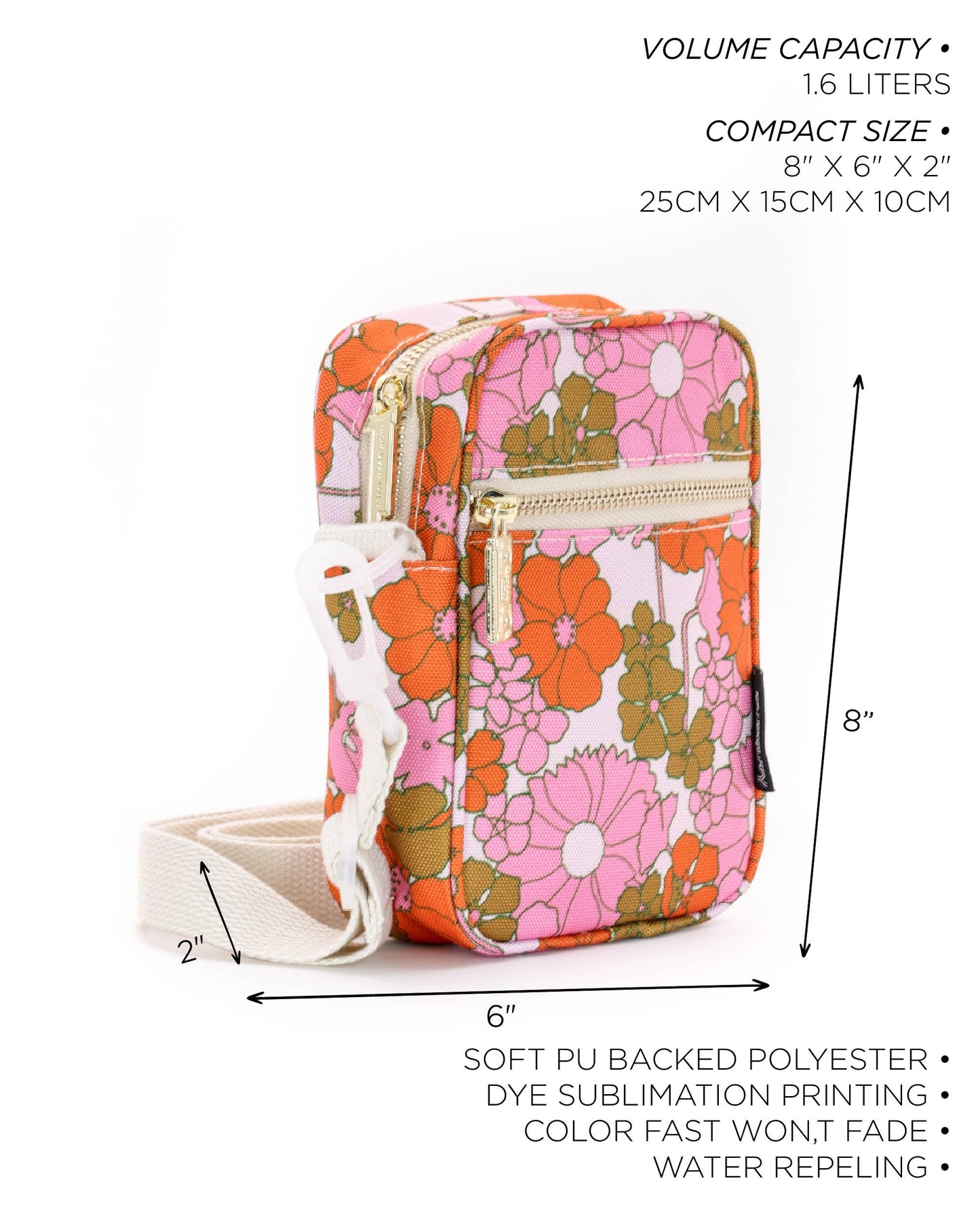Floral Red Pink Mini Brick Bag