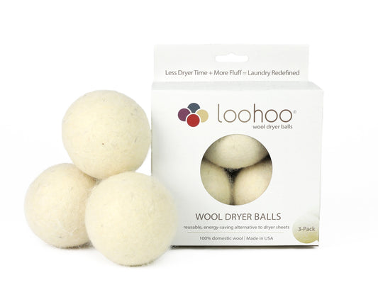 LooHoo Wool Dryer Balls 3-Pack