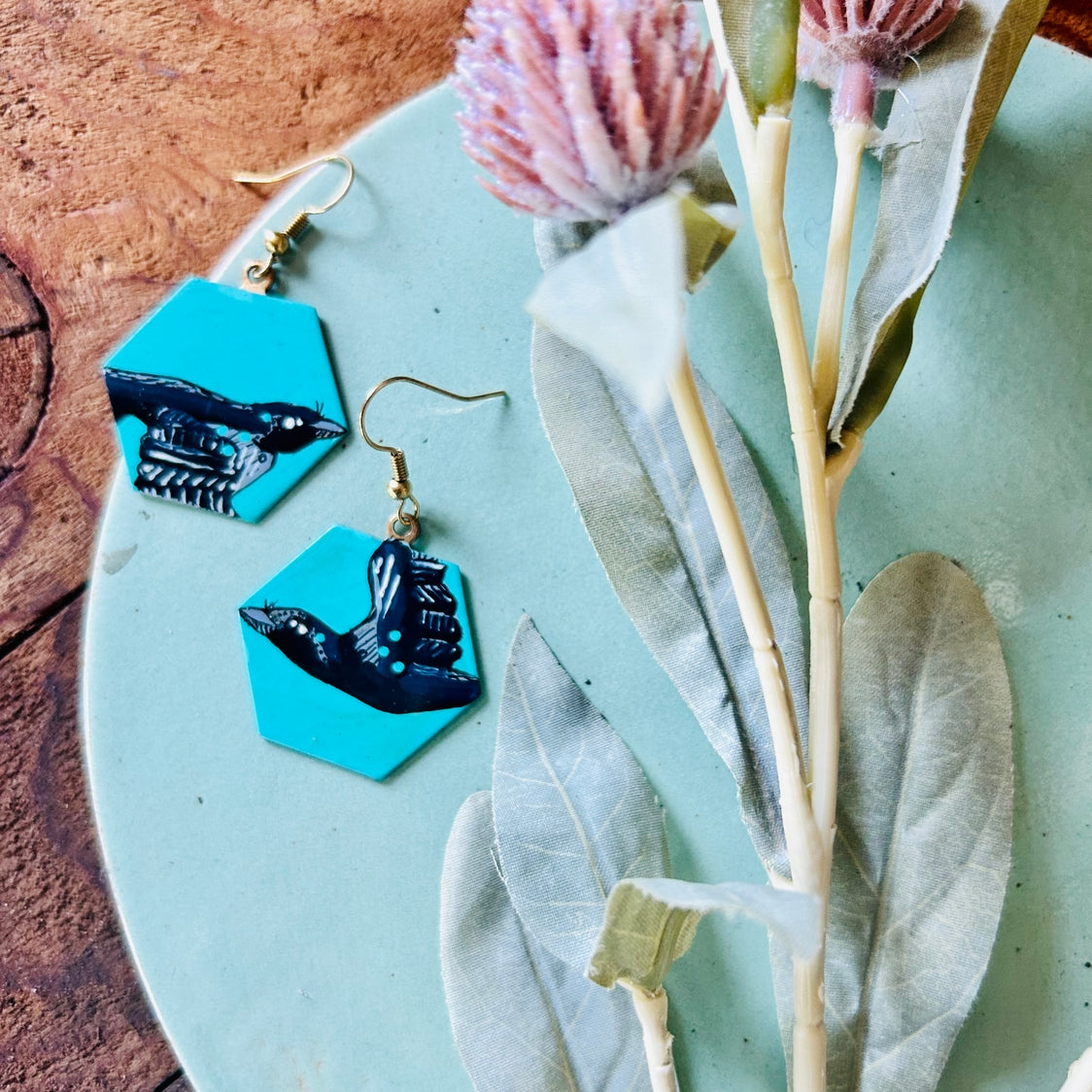 One-Of-A-Kind Earrings: Crow Series