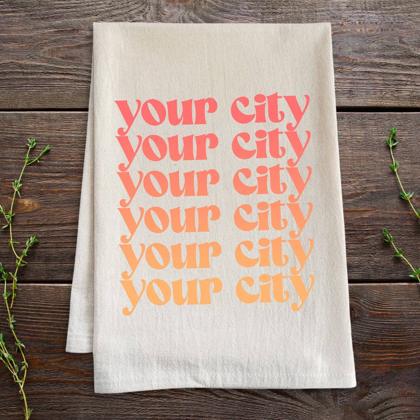 Milwaukee, Ombre - Oatmeal Kitchen Towels