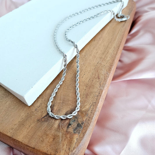 Luxe Silver Rope Chain Necklace