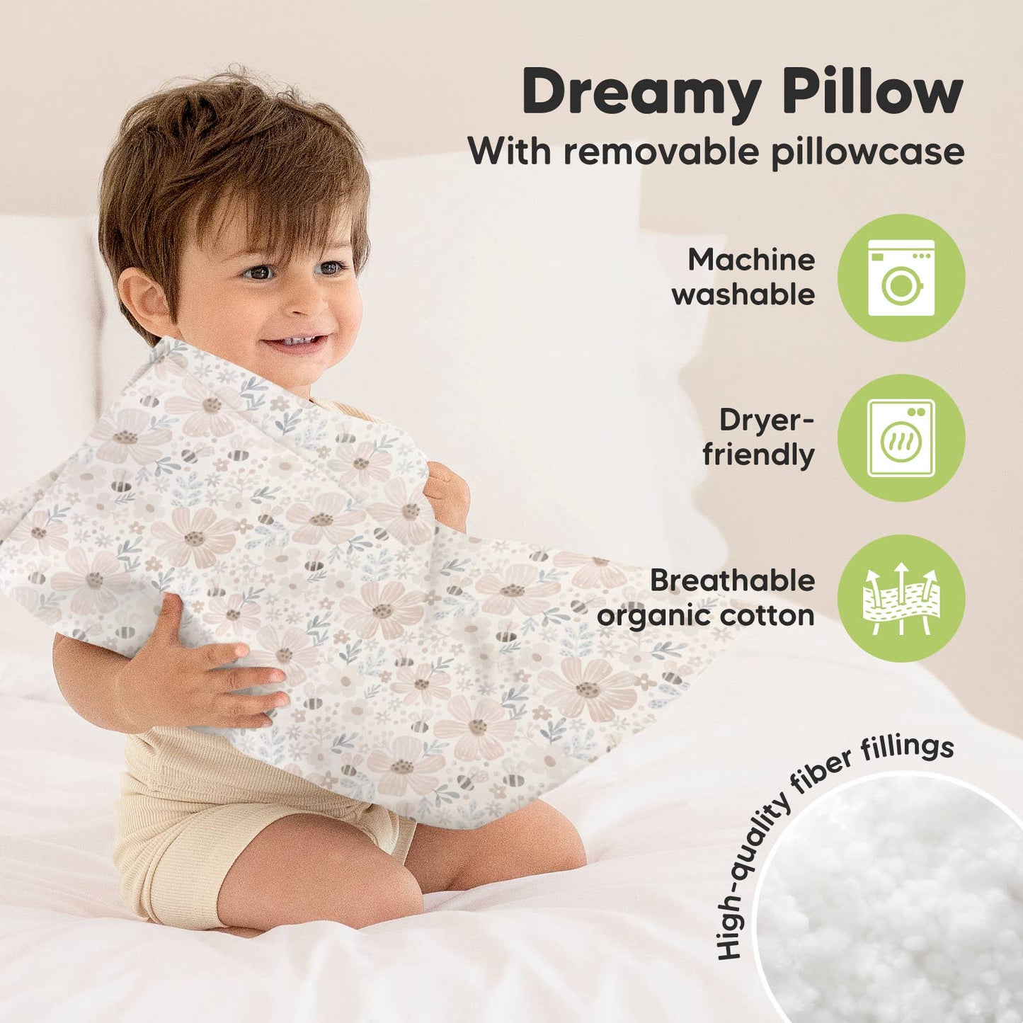 13X18 Toddler Pillow With Pillowcase