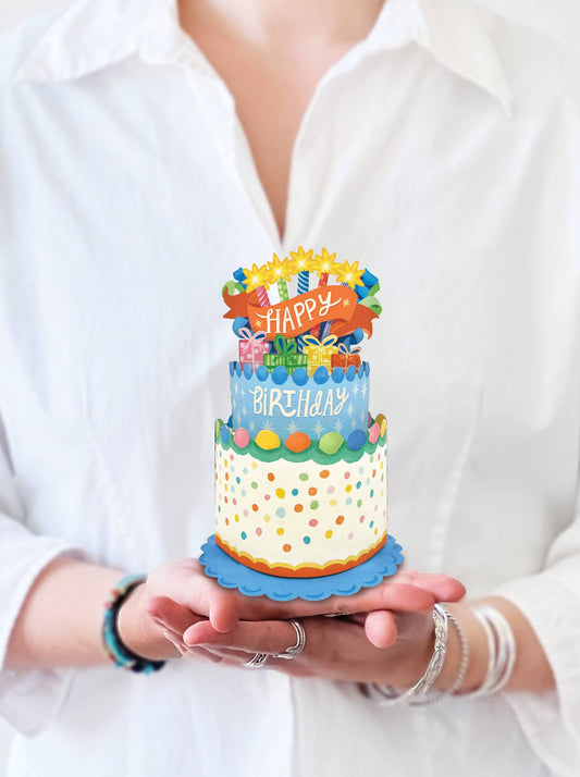 Mini Confetti Birthday Cake Pop-up Greeting Card