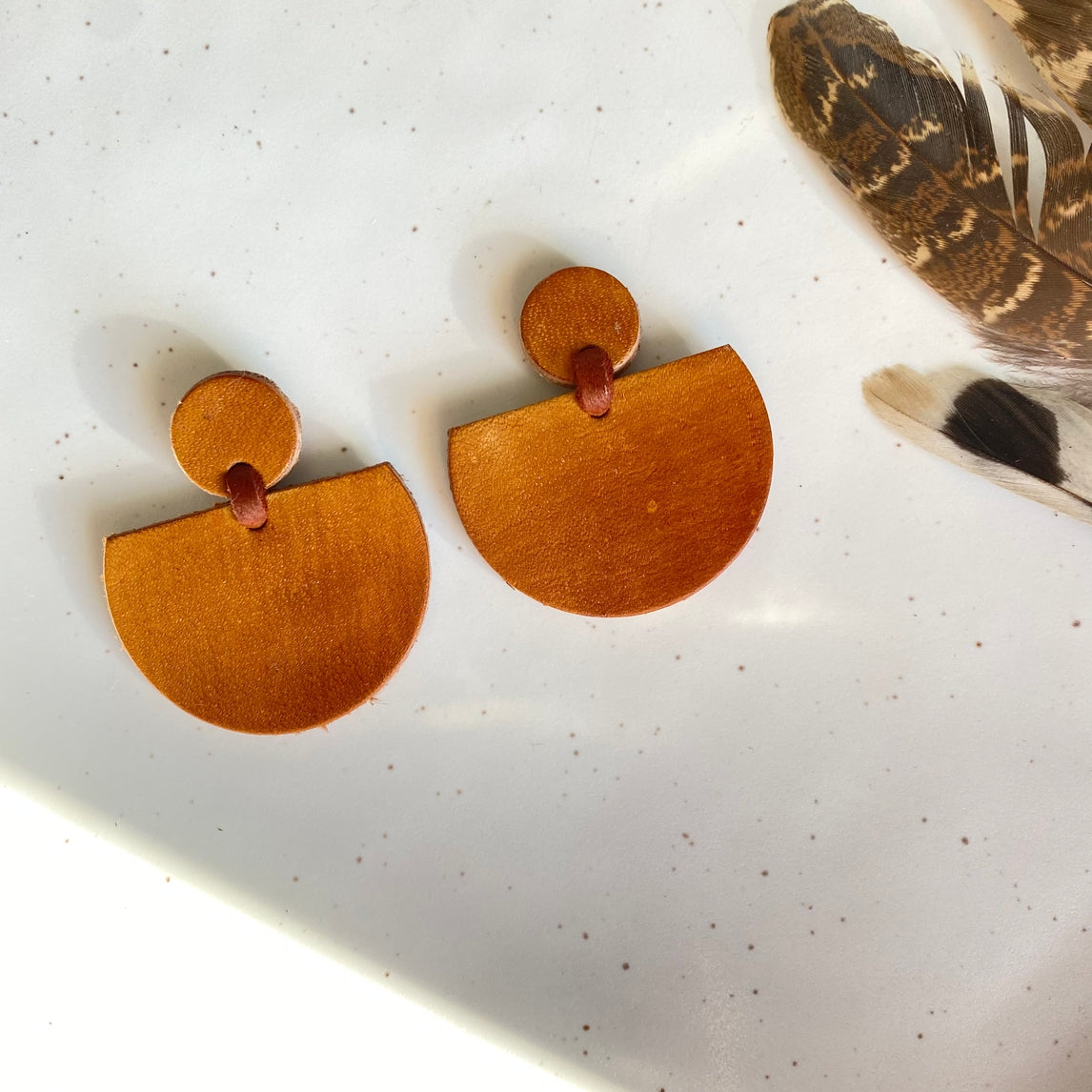 Handmade Leather Statement Earrings