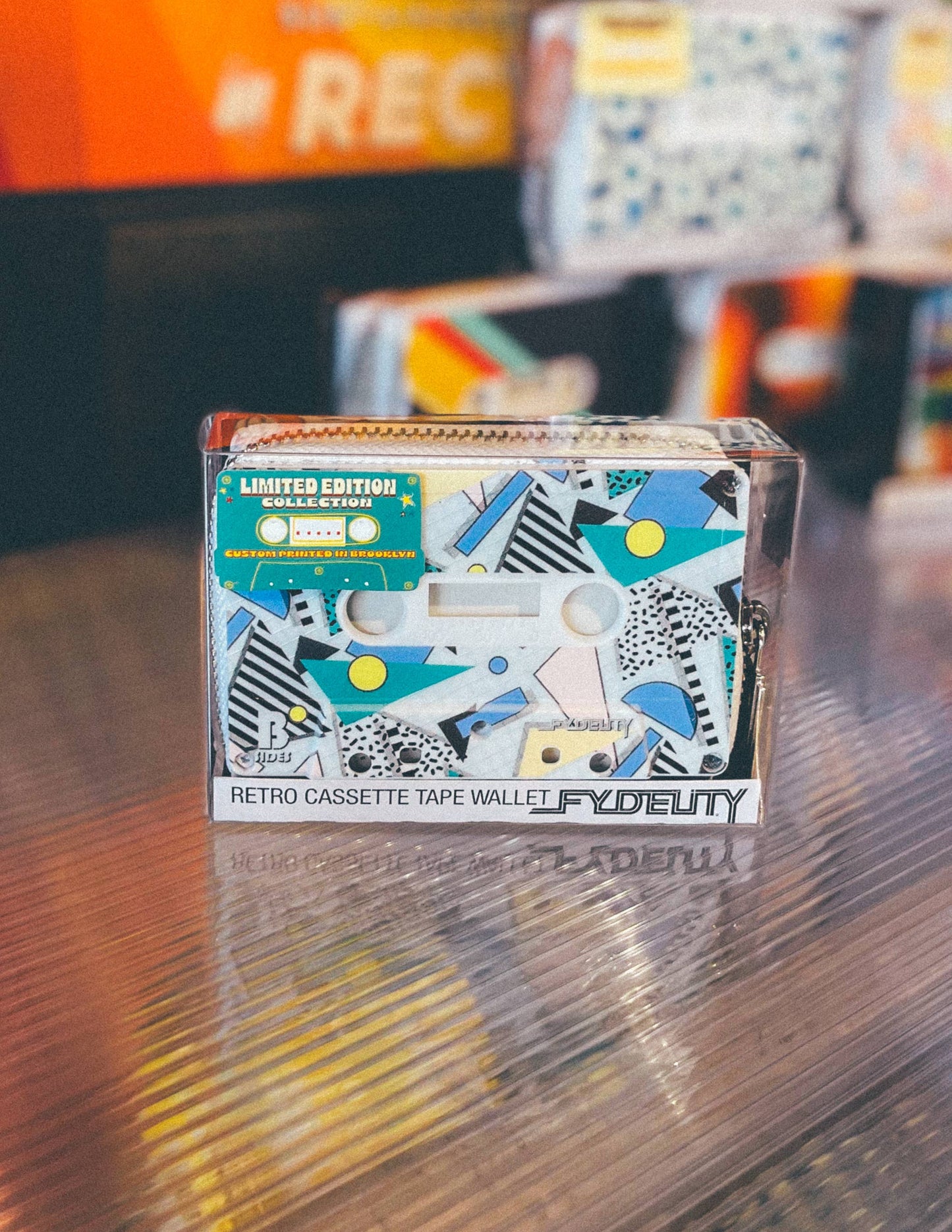 Memphis Blue 80's Retro Cassette Tape Wallet