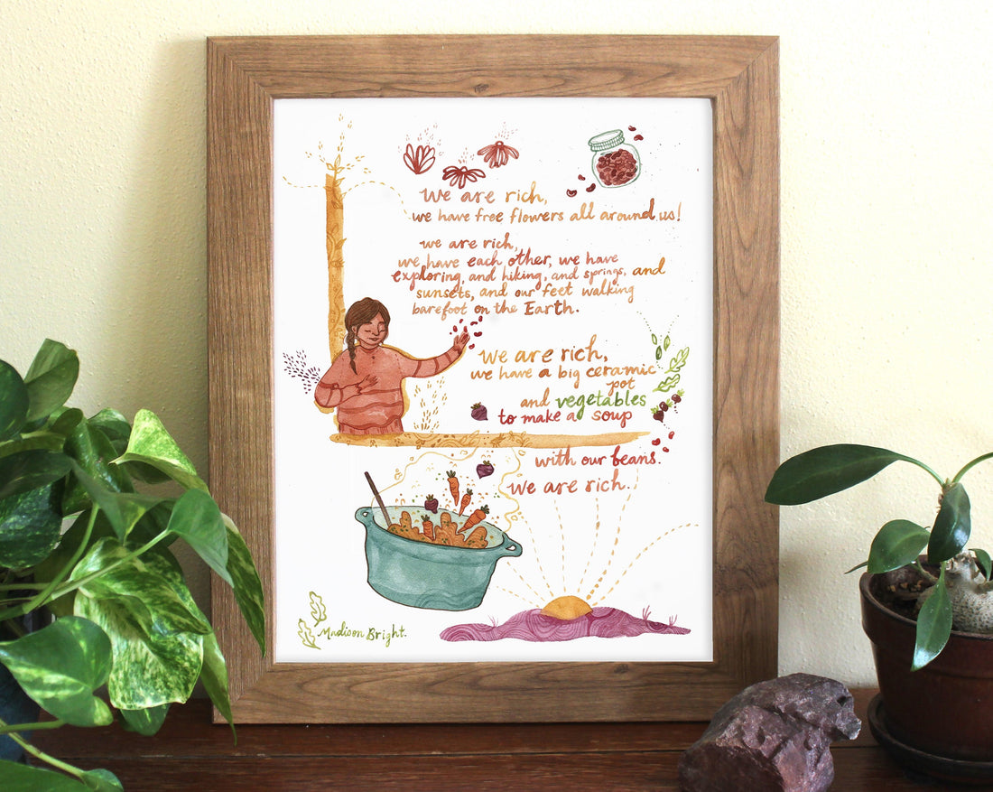 We Are Rich, A Gratitude Poem Print