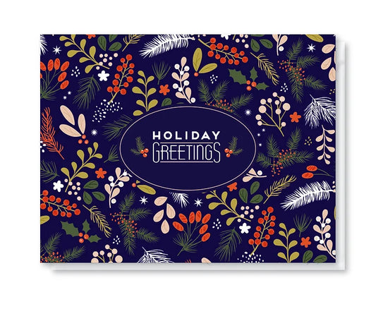 Holiday Greetings Floral Card by Doodle Bird Design