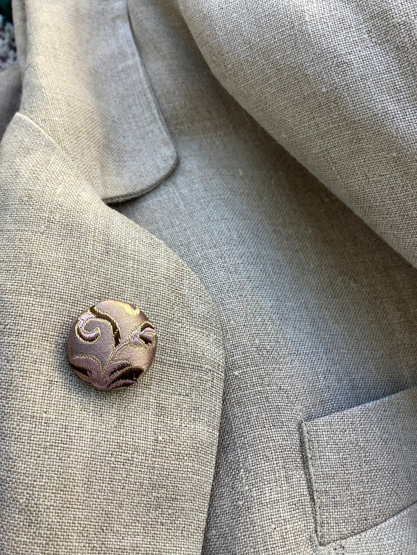 Silk Button Lapel Pins