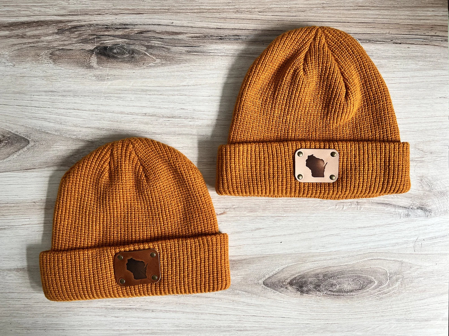 WI Leather Patch Beanie