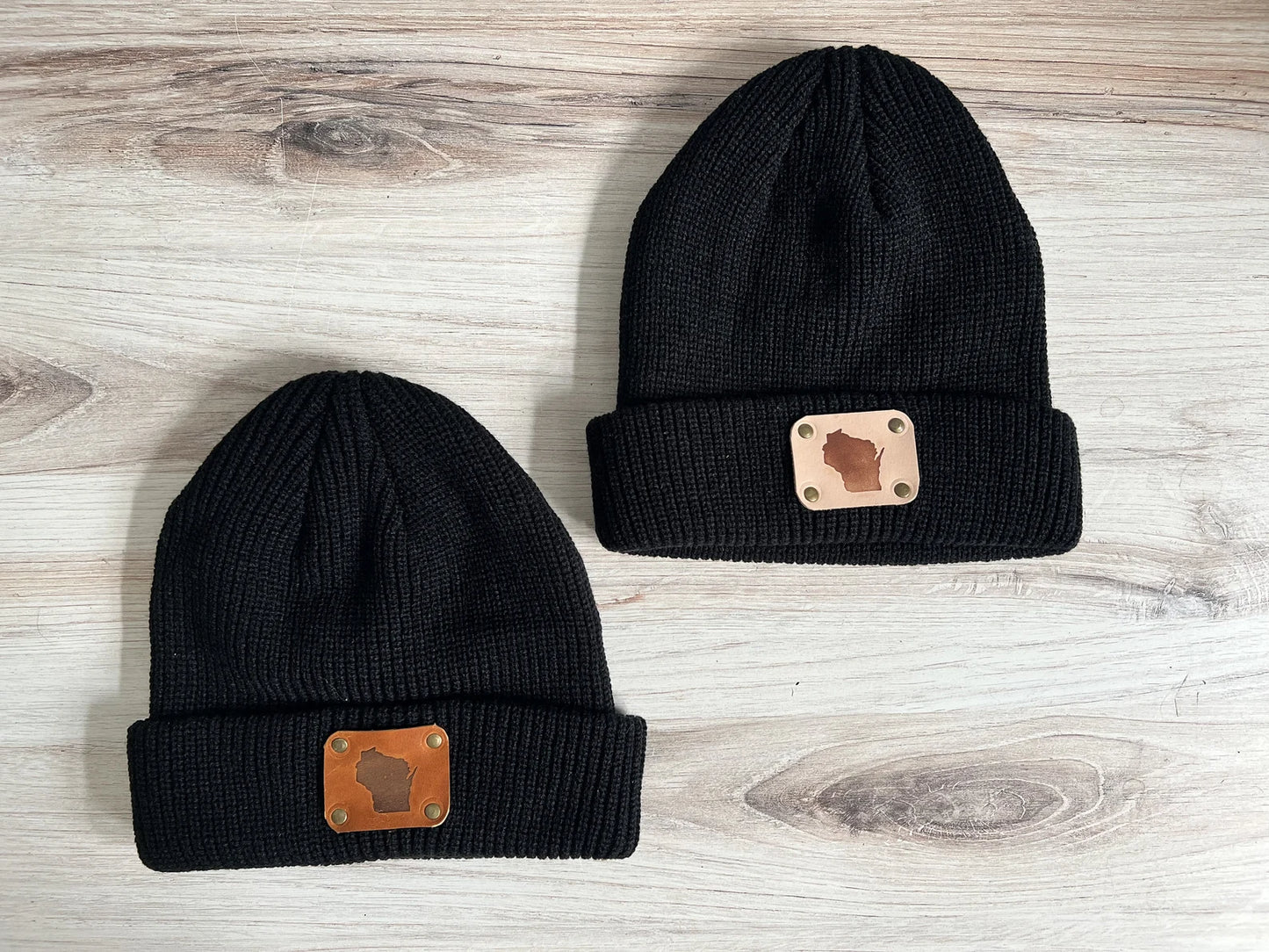 WI Leather Patch Beanie