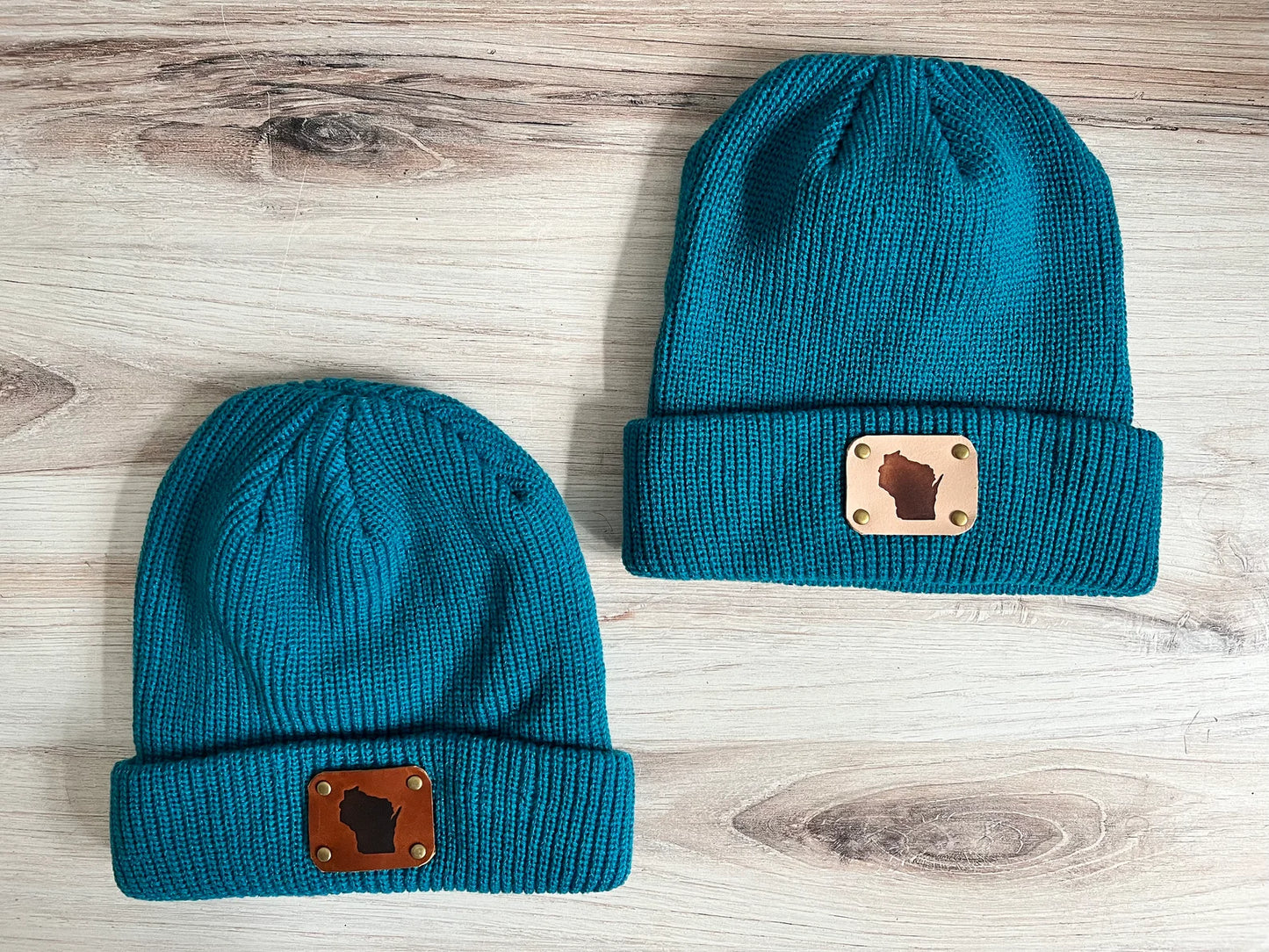 WI Leather Patch Beanie