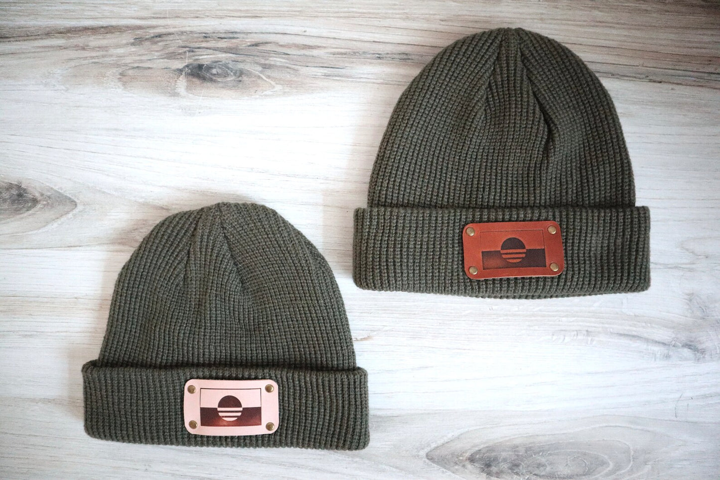 MKE Flag Leather Patch Beanie