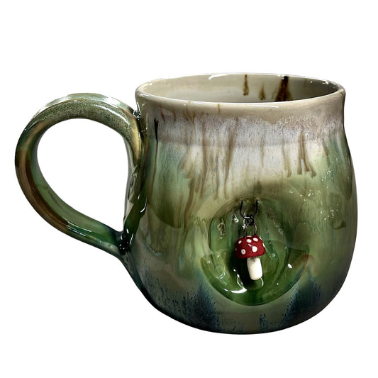 Mushroom Charm Mug by Pottery Cat