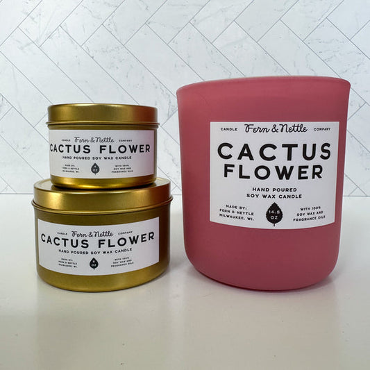 Fern & Nettle Cactus Flower Candle