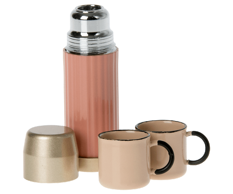 Maileg Thermos And Cups - Soft Coral