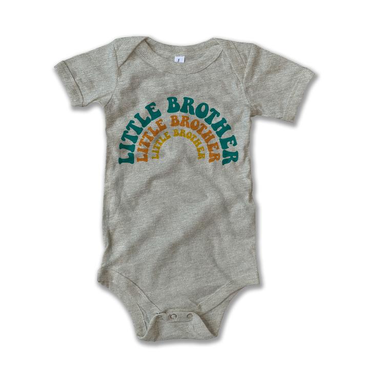 Little Brother Heathered Stone Tee or Onesie