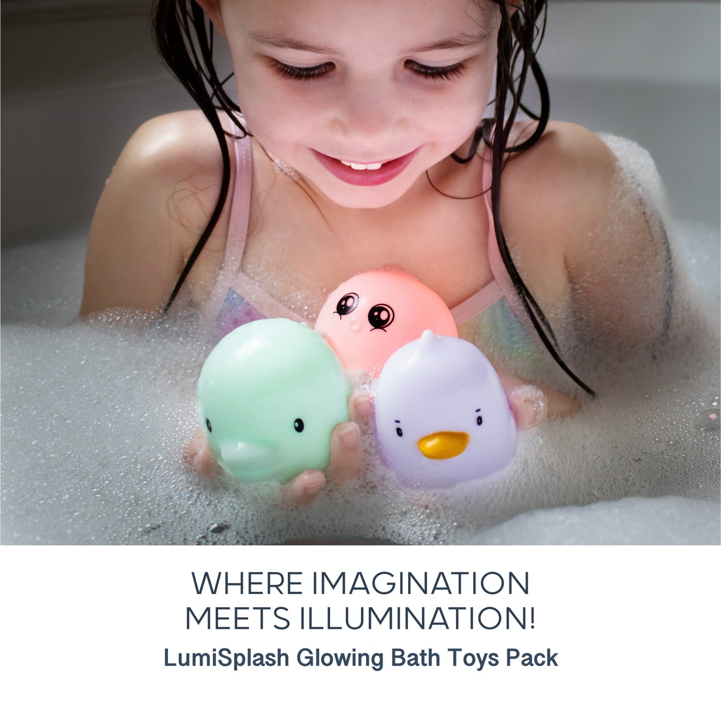 LumiePets Mini Waterproof Light Up Bath Toys