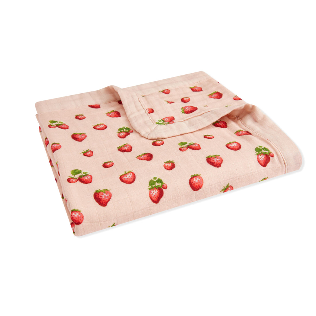 Strawberry Big Lovey Three-Layer Muslin Blanket