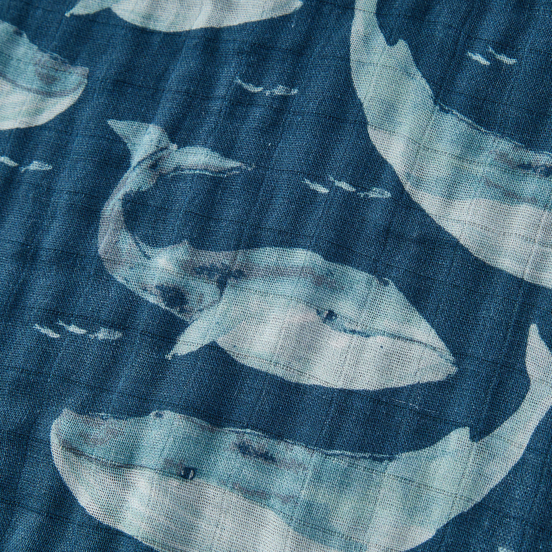 Blue Whale Big Lovey Three-Layer Muslin Blanket