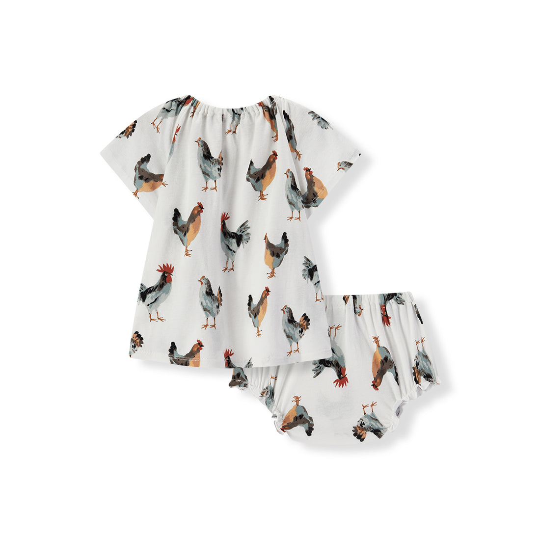 Chicken Organic Bamboo Dress & Bloomer Set