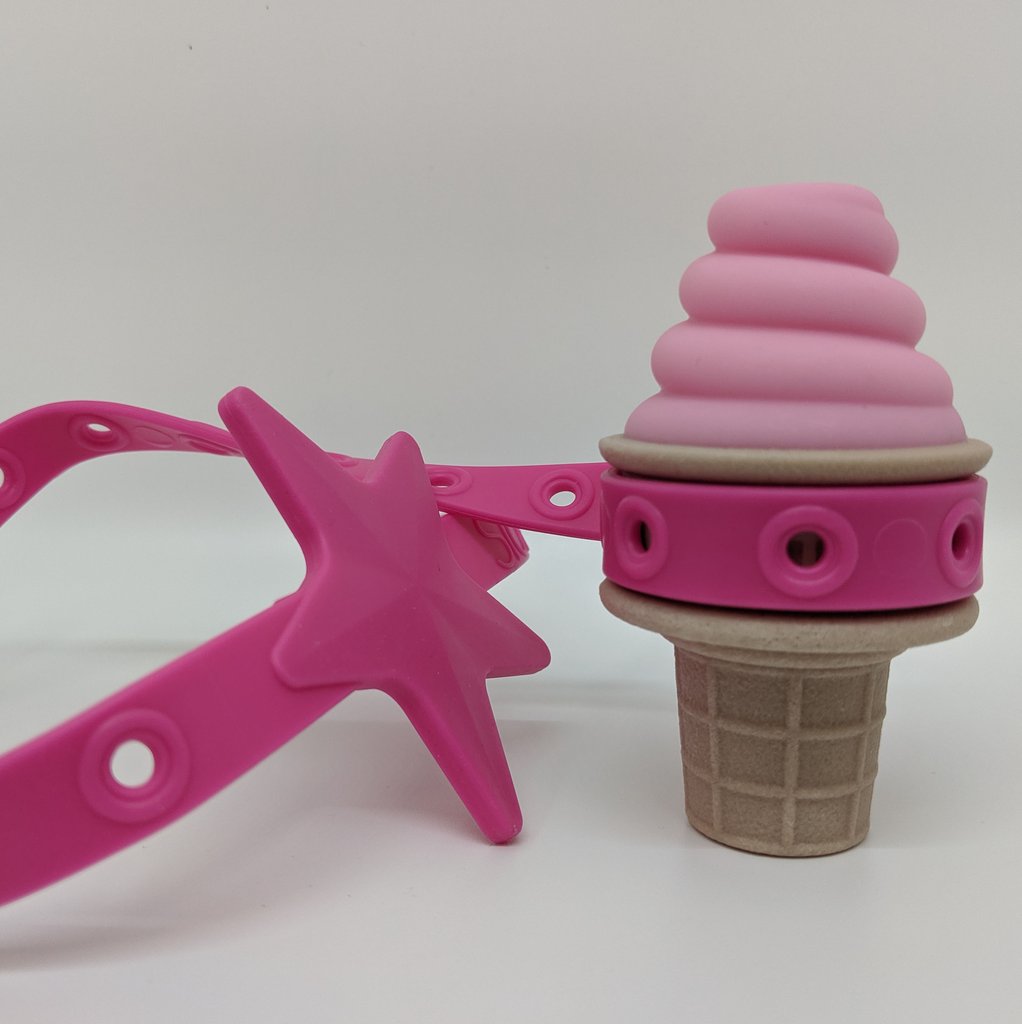 Ice Cream Teether Pretty Pink