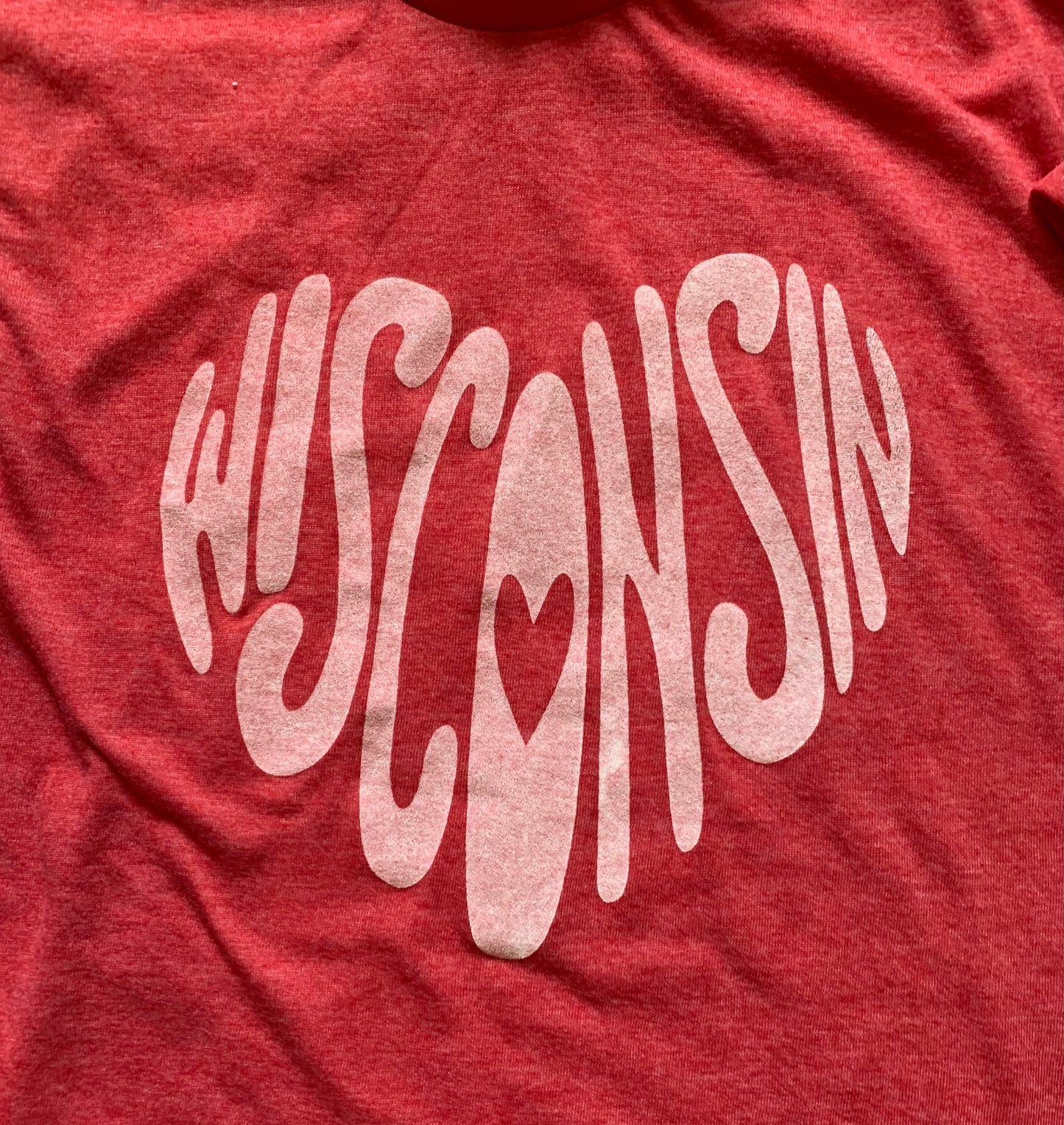 WI Heart Red Adult Unisex Tee