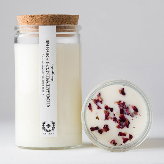 Rose + Sandalwood Apothecary Candle