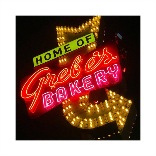 Home of Grebe's Bakery Neon as Night Print