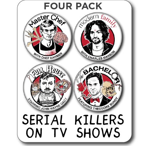 Serial Killers 4pk of small buttons