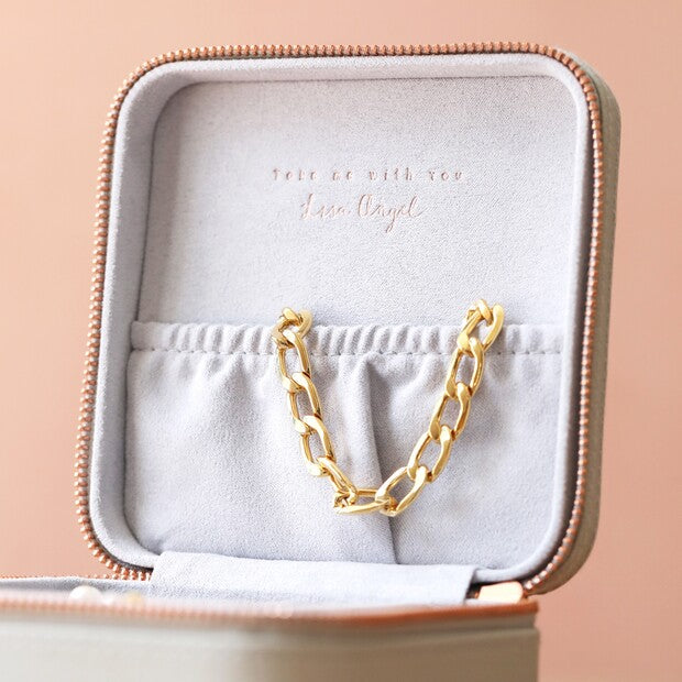 Grey Medium Square Travel Jewelry Case