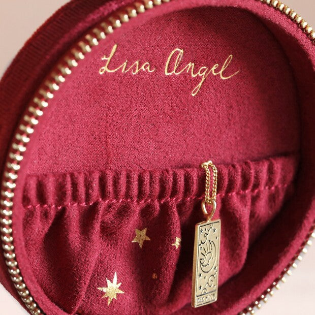 Starry Night Velvet Round Travel Jewelry Case