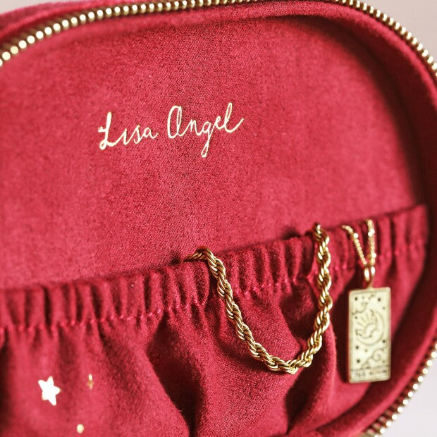 Starry Night Velvet Oval Travel Jewelry Case