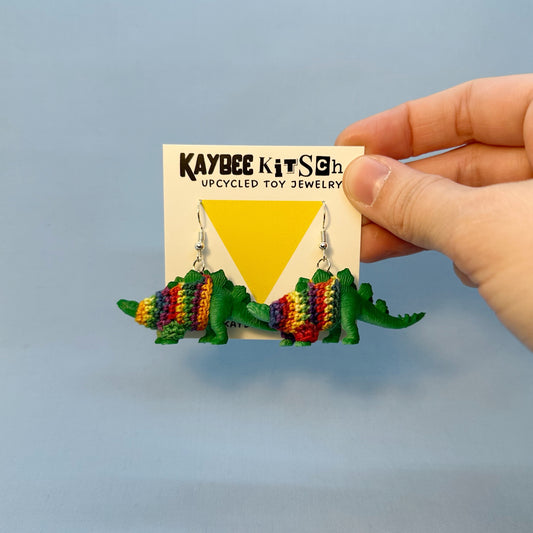 Green Stegosaurus "Sweater Friend" Earrings