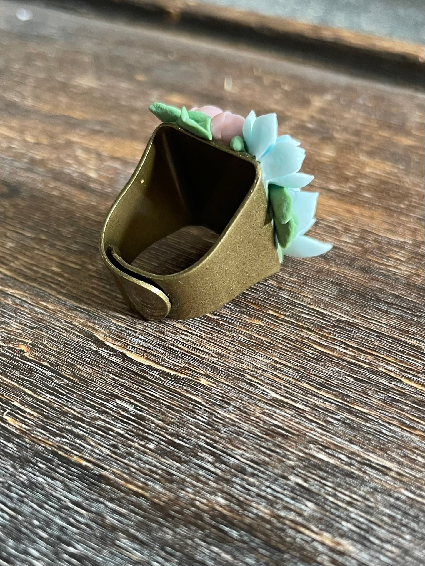 Succulent Bouquet Adjustable Ring