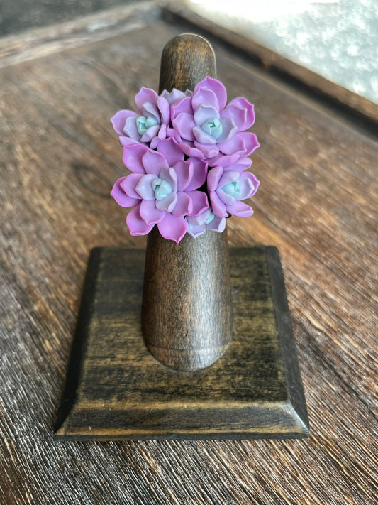 Succulent Bouquet Adjustable Ring